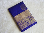 Load image into Gallery viewer, Monochrome Series : Semi Kanchi Silk Saree - Royal Blue
