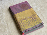 Load image into Gallery viewer, Monochrome Series : Semi Kanchi Silk Saree - Holographic green (triple tone)

