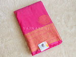 Load image into Gallery viewer, Semi Soft Silk Gold Zari Saree - Pink
