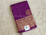 Load image into Gallery viewer, Semi Soft Silk Gold Zari Saree - Plum
