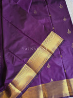Load image into Gallery viewer, Dainty Motifs x Semi Soft Silk Saree - Dark Purple
