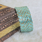 Load image into Gallery viewer, Metallic x Dot Bangles - Aqua
