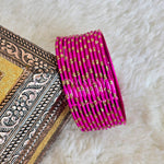 Load image into Gallery viewer, Metallic x Dot Bangles - Bright Pink
