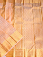 Load image into Gallery viewer, Golden Peach - Pure Kanjivaram Silk Saree with Silver &amp; Gold Zari
