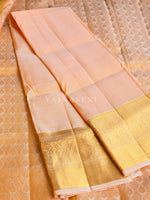 Load image into Gallery viewer, Golden Peach - Pure Kanjivaram Silk Saree with Silver &amp; Gold Zari
