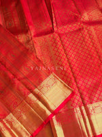 Load image into Gallery viewer, SCARLET GLOW - Pure Kanjivaram Silk Saree with Gold Zari
