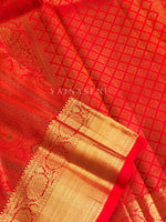 Load image into Gallery viewer, SCARLET GLOW - Pure Kanjivaram Silk Saree with Gold Zari
