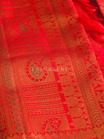Load image into Gallery viewer, SCARLET GLOW - Pure Kanjivaram Silk Saree with Gold Zari
