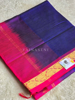 Load image into Gallery viewer, Kanchipuram Silk Cotton Saree : Royal blue x Magenta

