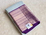 Load image into Gallery viewer, FROSTED AZURE - Pure Kanjivaram Silk Saree with Light Gold Zari
