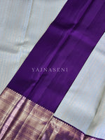 Load image into Gallery viewer, FROSTED AZURE - Pure Kanjivaram Silk Saree with Light Gold Zari
