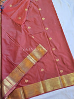 Load image into Gallery viewer, Heritage Motifs x Semi Soft Silk Saree - Redwood
