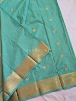 Load image into Gallery viewer, Heritage Motifs x Semi Soft Silk Saree - Aqua Green
