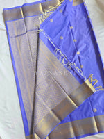 Load image into Gallery viewer, Heritage Motifs x Semi Soft Silk Saree - Periwinkle Blue
