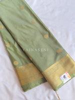 Load image into Gallery viewer, Heritage Motifs x Semi Soft Silk Saree - Light Sage
