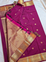 Load image into Gallery viewer, Heritage Motifs x Semi Soft Silk Saree - Mulberry
