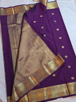 Load image into Gallery viewer, Heritage Motifs x Semi Soft Silk Saree - Dark Purple
