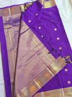 Load image into Gallery viewer, Heritage Motifs x Semi Soft Silk Saree - Purple
