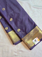 Load image into Gallery viewer, Heritage Motifs x Semi Soft Silk Saree - Dark Grey Mauve
