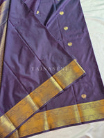 Load image into Gallery viewer, Heritage Motifs x Semi Soft Silk Saree - Dark Grey Mauve
