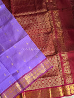 Load image into Gallery viewer, Vairaoosi x Handloom Kanchipuram Silk Cotton Saree : Orchid Purple x Maroon
