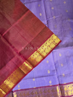 Load image into Gallery viewer, Vairaoosi x Handloom Kanchipuram Silk Cotton Saree : Orchid Purple x Maroon
