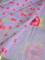Load image into Gallery viewer, Floral x Linen Cotton Saree - Pastel Purple
