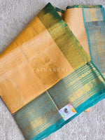 Load image into Gallery viewer, Annapakshi Border x Kattam Silk Cotton Saree : Apricot x Green
