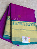 Load image into Gallery viewer, GARNET ROYALE - Pure Kanjivaram Silk Saree with Light Gold Zari
