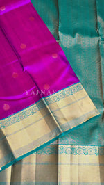 Load image into Gallery viewer, GARNET ROYALE - Pure Kanjivaram Silk Saree with Light Gold Zari
