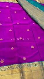 Load image into Gallery viewer, GARNET ROYALE - Pure Kanjivaram Silk Saree with Light Gold Zari
