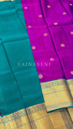Load image into Gallery viewer, GARNET ROYALE - Pure Kanjivaram Silk Saree with Light Gold Zari
