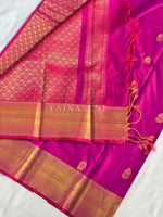 Load image into Gallery viewer, Antique Charms x Semi Soft Silk Saree - Magenta Purple
