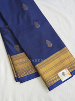 Load image into Gallery viewer, Antique Charms x Semi Soft Silk Saree - Navy Blue
