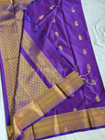 Load image into Gallery viewer, Antique Charms x Semi Soft Silk Saree - Violet Blue
