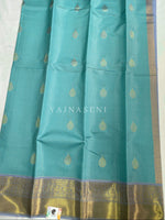 Load image into Gallery viewer, Kanchipuram Semi Silk Saree x Checkered - Pastel Blue x Periwinkle Blue
