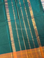Load image into Gallery viewer, Kanchi Cotton Saree : Green x Red

