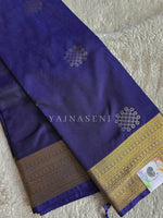 Load image into Gallery viewer, Kolam Motifs x Semi Soft Silk Saree - Navy Blue
