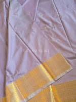 Load image into Gallery viewer, Dainty Motifs x Semi Soft Silk Saree - Lilac Grey

