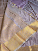 Load image into Gallery viewer, Dainty Motifs x Semi Soft Silk Saree - Lilac Grey
