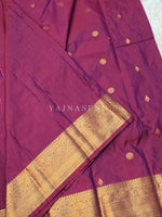 Load image into Gallery viewer, Luxe Edit x Semi Soft Silk Gold Zari Saree - Mulberry
