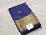 Load image into Gallery viewer, Luxe Edit x Semi Soft Silk Gold Zari Saree - Dark Blue
