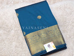 Load image into Gallery viewer, Luxe Edit x Semi Soft Silk Gold Zari Saree - Teal
