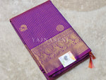 Load image into Gallery viewer, Vaira Oosi Checkered x Peacock Semi Silk Saree - Purple Garnet (Red Undertone)
