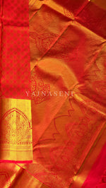 Load image into Gallery viewer, VERMILLION VIBE - Pure Kanjivaram Silk Saree with Gold Zari
