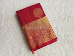 Load image into Gallery viewer, Monochrome Series : Semi Kanchi Silk Saree - Crimson
