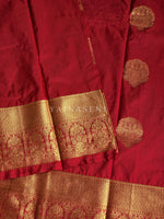 Load image into Gallery viewer, Monochrome Series : Semi Kanchi Silk Saree - Crimson
