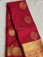 Load image into Gallery viewer, Monochrome Series : Semi Kanchi Silk Saree - Crimson
