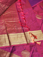 Load image into Gallery viewer, Semi Soft Silk Gold Zari Saree - Mulberry
