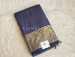 Load image into Gallery viewer, Vaira oosi x Checkered Saree - Dark Blue
